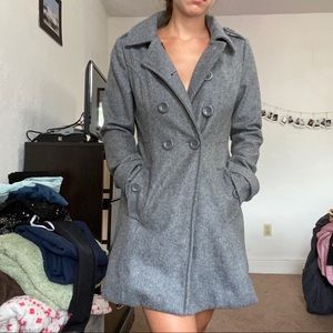 Tulle Grey small peacoat button down